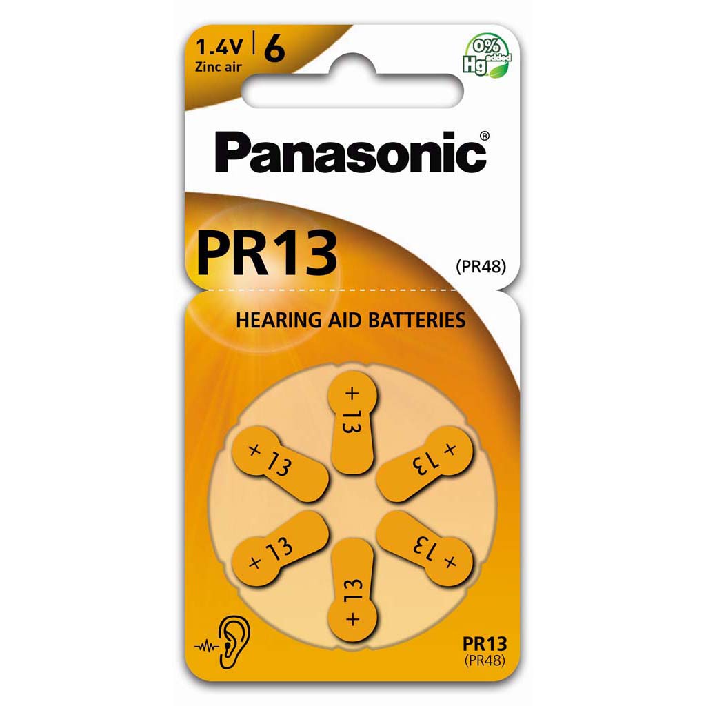 PANASONIC Zinc Air PR-13(48)/6LB 6kpl/pkt