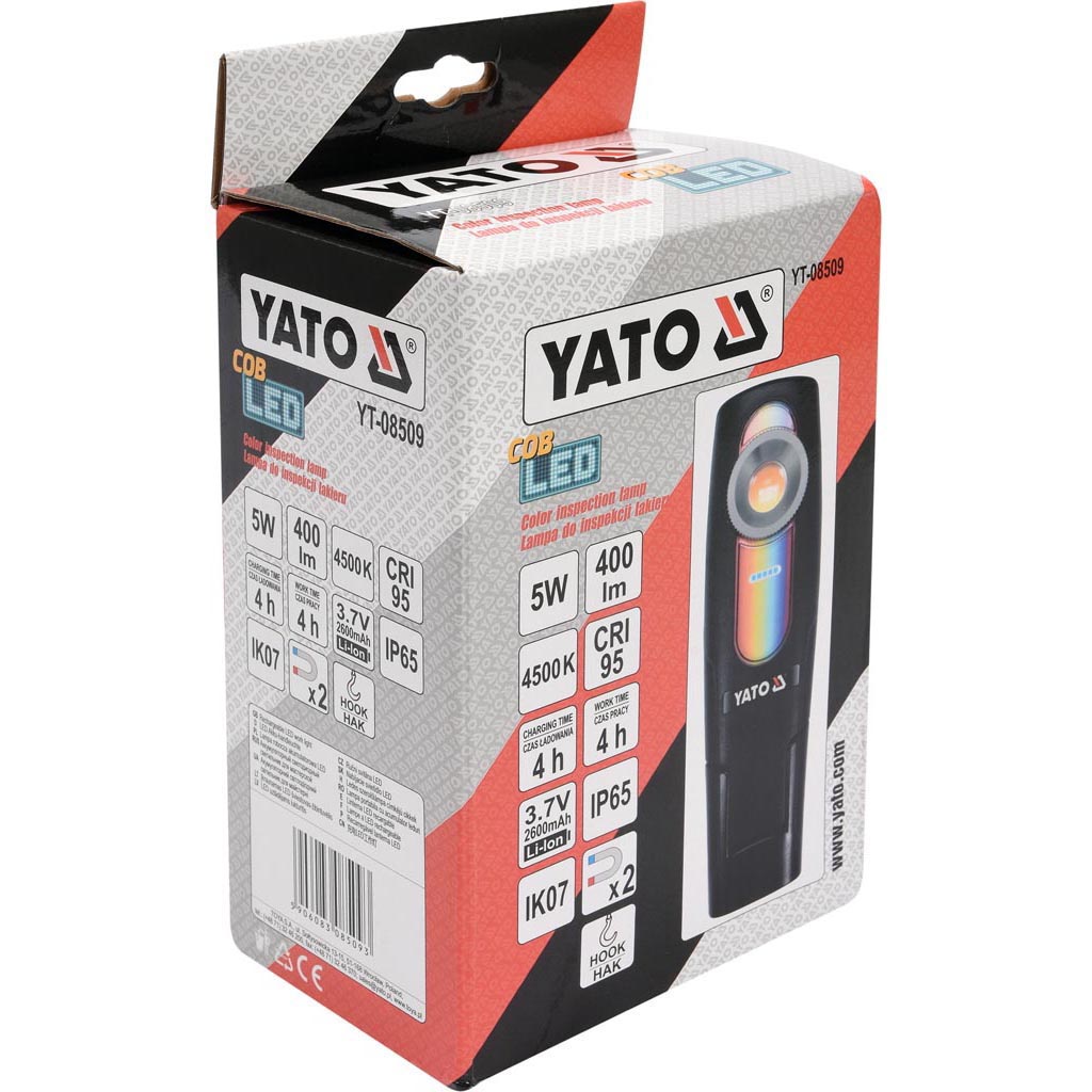 YATO Colour Match tarkastusvalo 5W 400lm USB Led