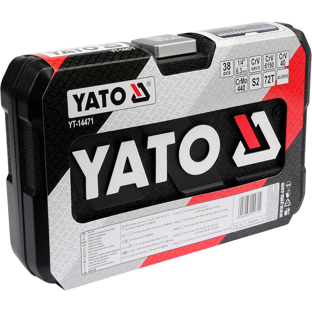 YATO Hylsytyökalusarja 1/4" 3.5-14mm 38-os
