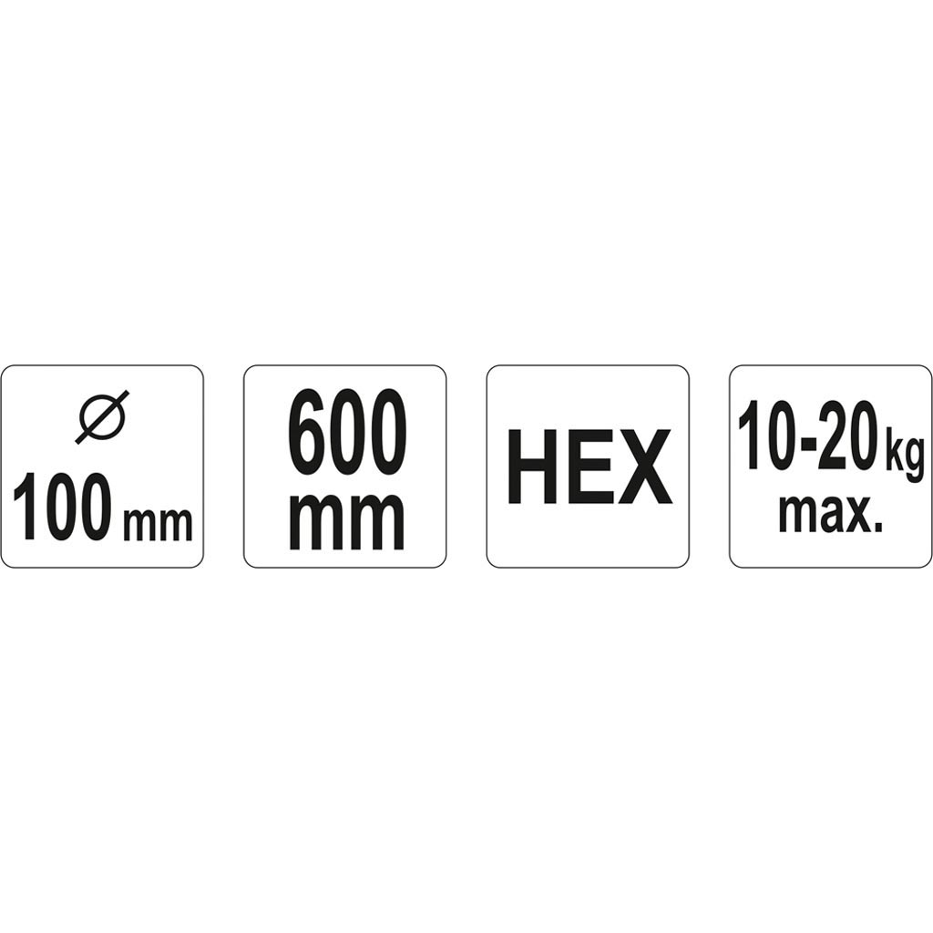 YATO Tasoitevispilä 100x600mm HEX, 10-20kg