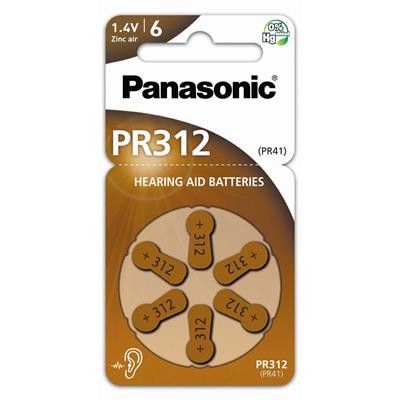 PANASONIC Zinc Air PR-312(41)/6LB 6kpl/pkt